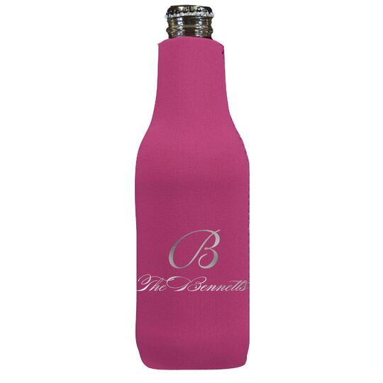 Pick Your Initial Monogram with Text Bottle Huggers